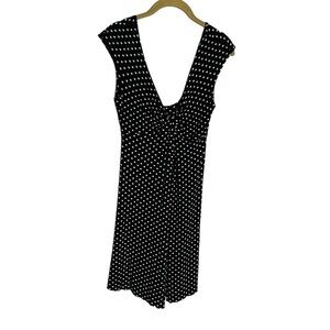 Express Black White Polka Dot Twist Jersey Dress XS